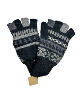5112B-Baby Alpaca Knit Glittens, Button Flap